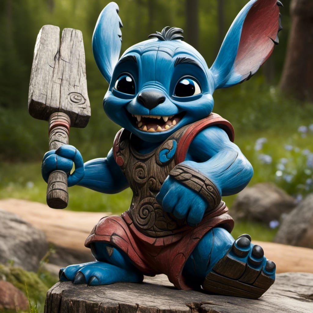 Stitch in Pacific Northwest Art Style