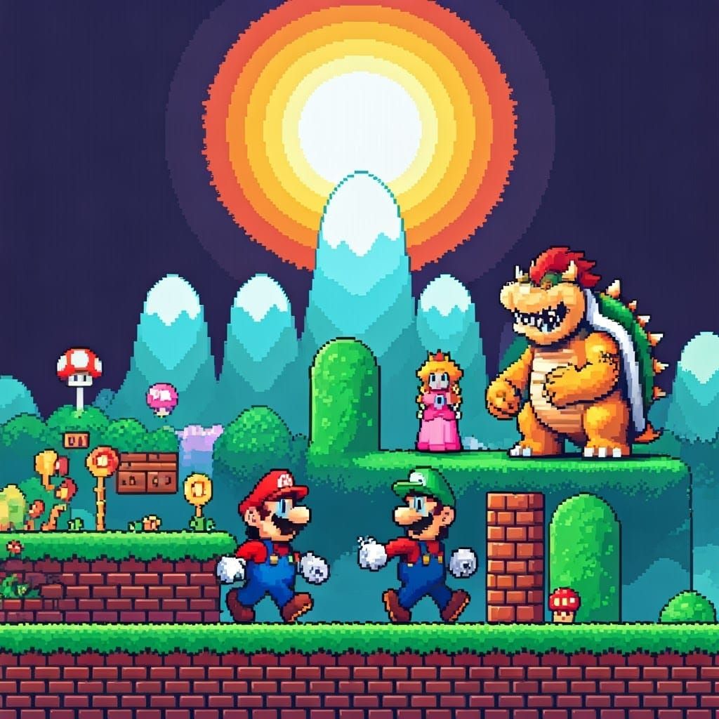 Pixel Art Mario Bros. Adventure