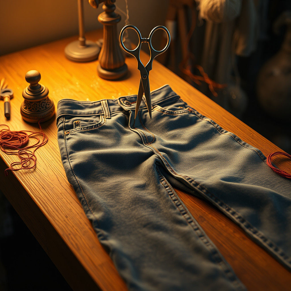 Alte Jeans Ready to Be Cut: Digital Art