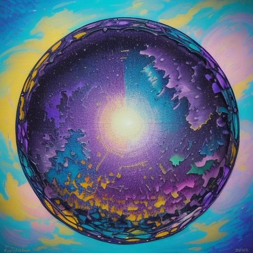 Rainbow Lit Poetry Scroll in Neo-Impressionist Style