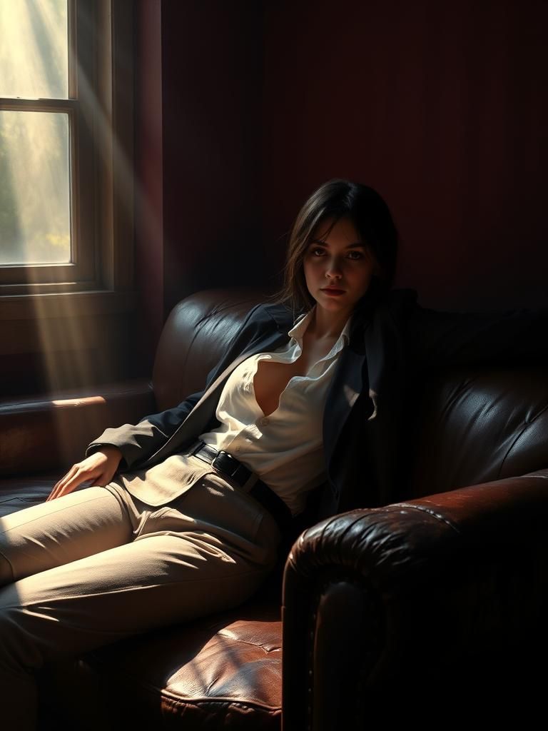 Dramatic Portrait of Woman in Rembrandt Lighting