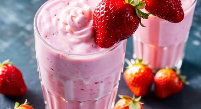 Mia Wallace Sipping Strawberry Milkshake