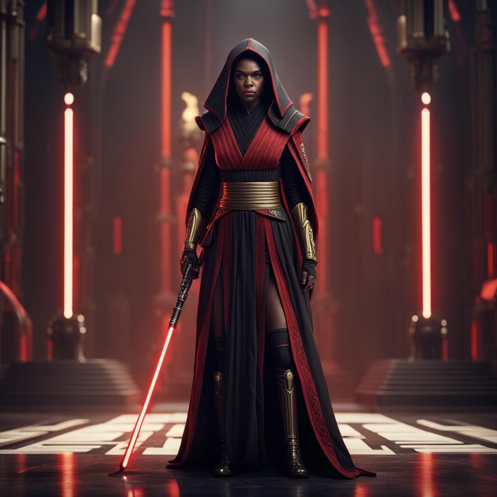 Exotic Sith Warrior with Red Lightsaber