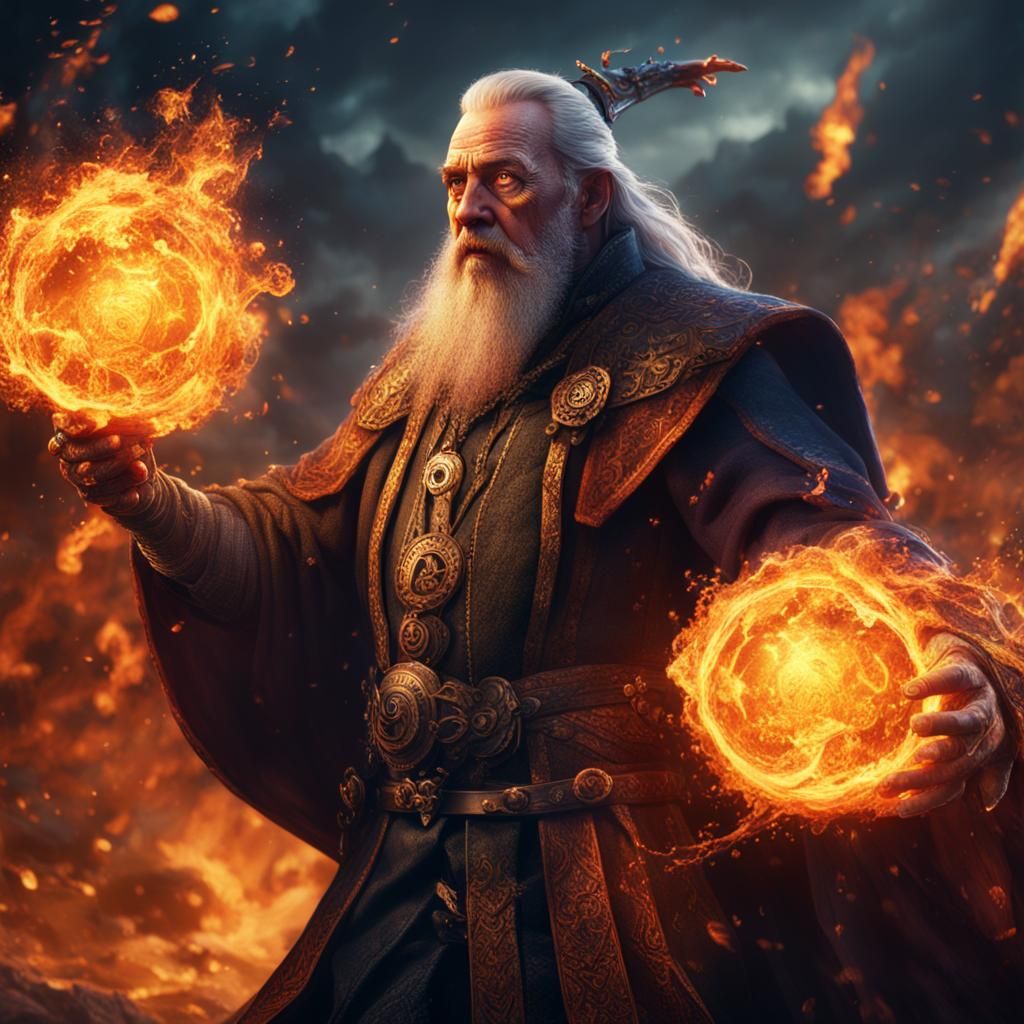War Wizard Portrait in Detailed Digital Painting Style