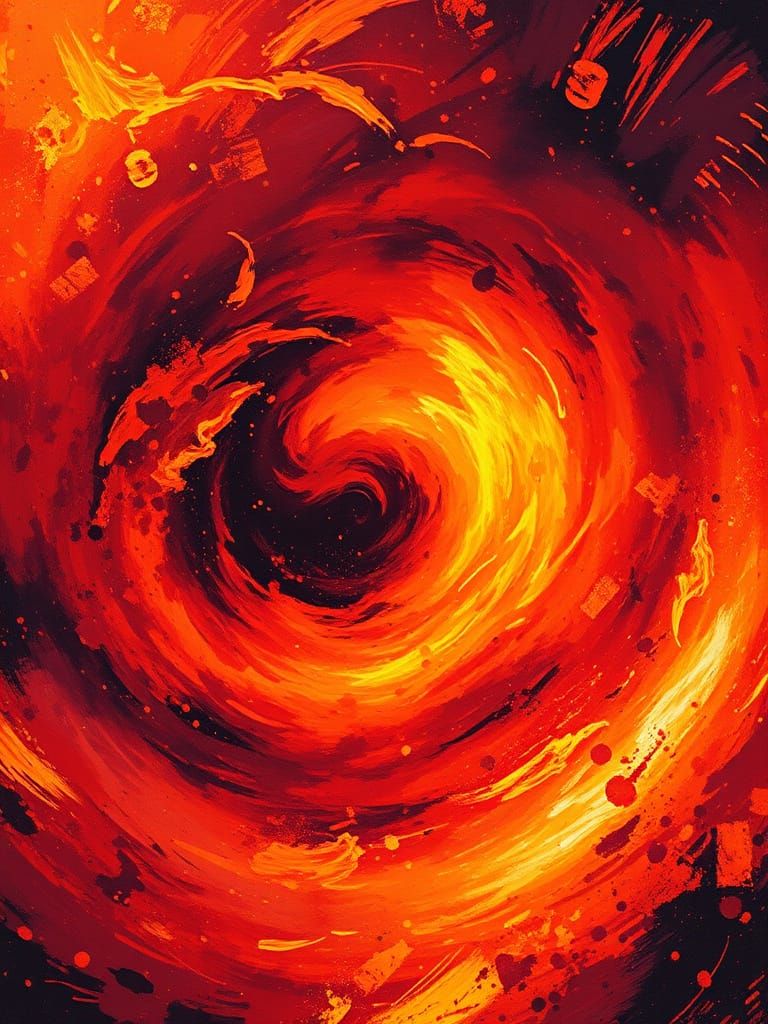 Incandescent Flame Vortex in Expressionist Style