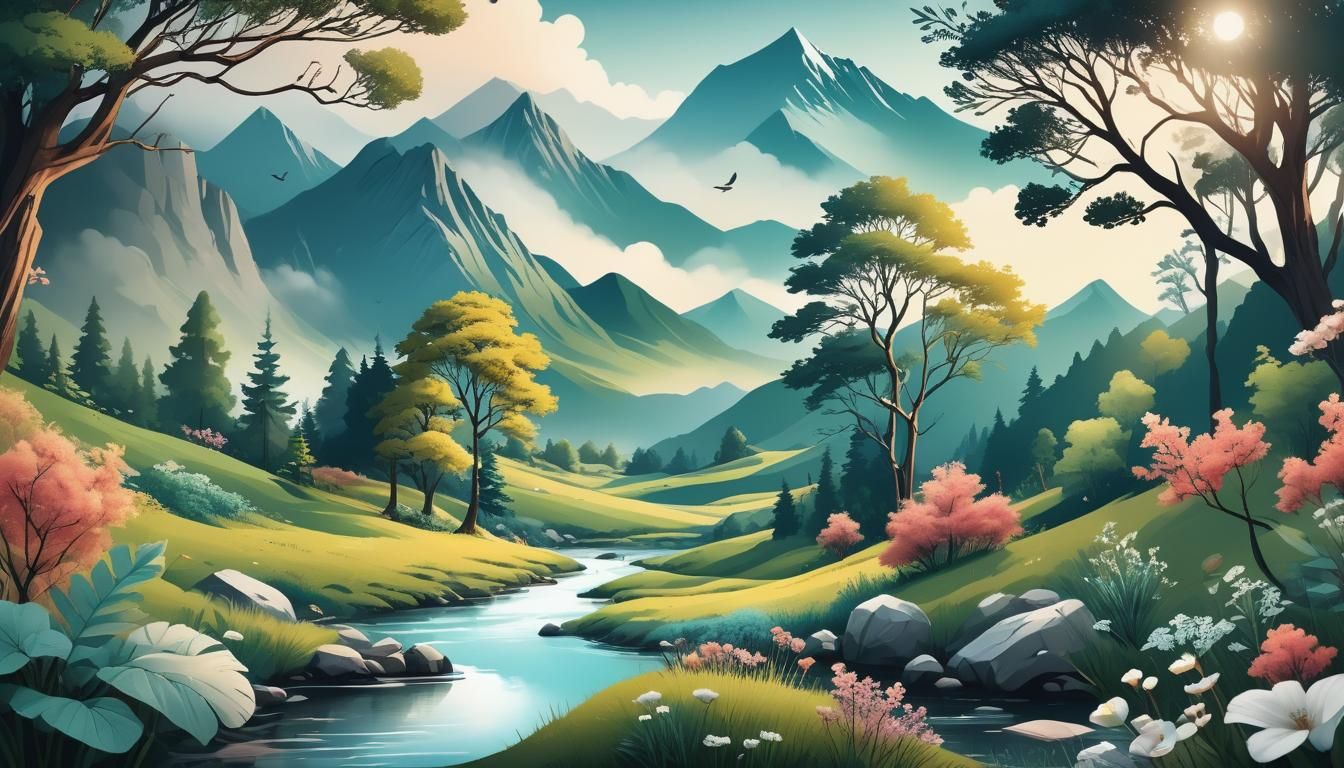 Elegant Nature Illustrations in 8K Resolution