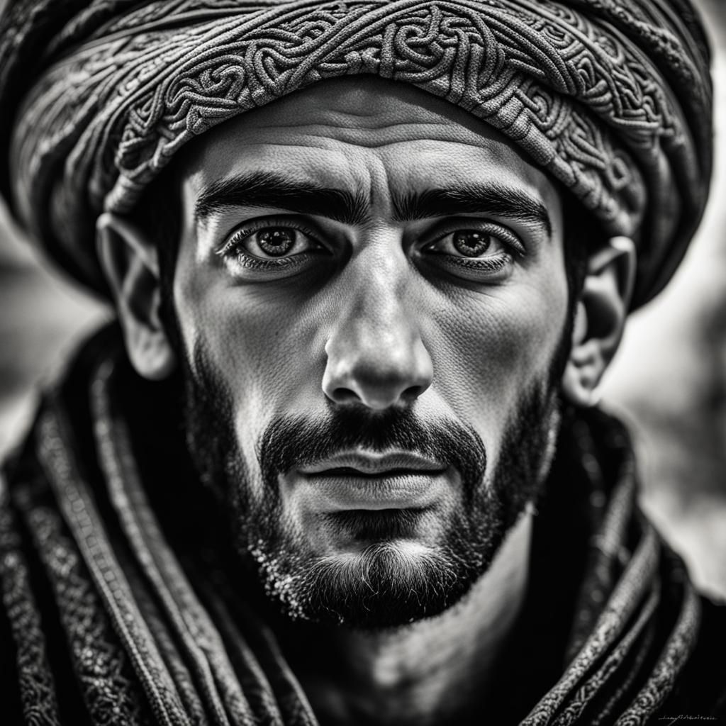 Handsome Mizrahi Jewish Man Portrait in HDR