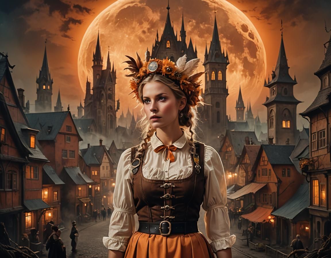 Eerie Fairytale Portrait in Vintage Style