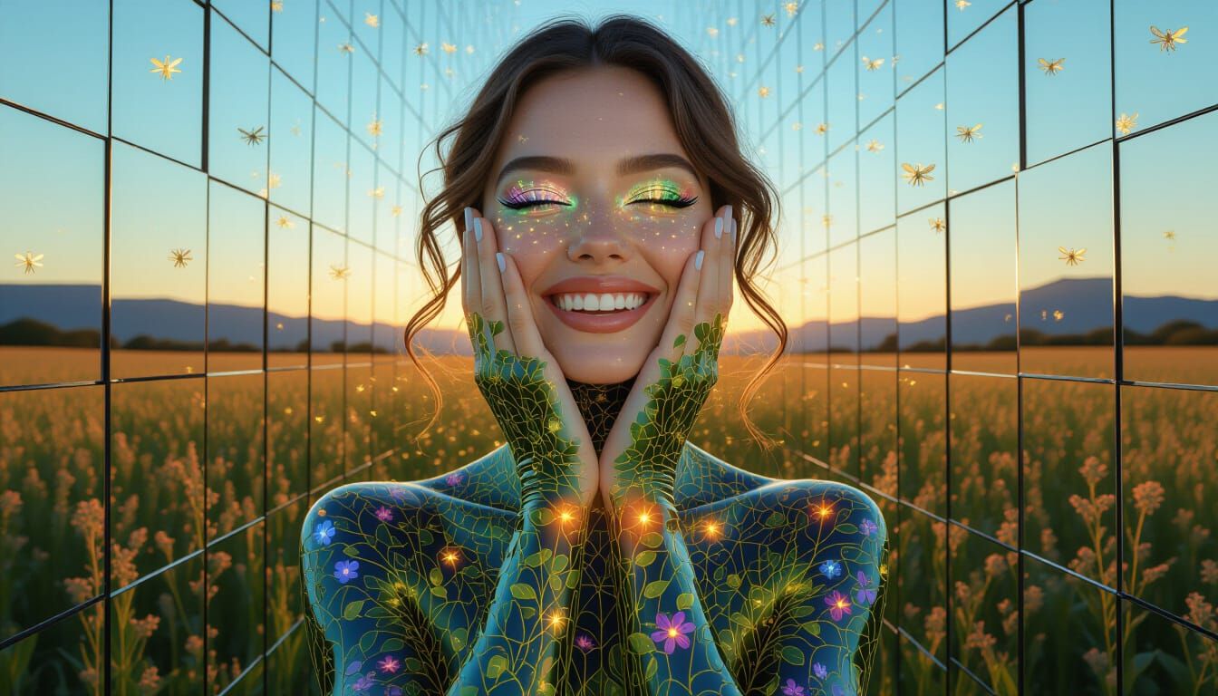 Bio-Art Collage: Woman as Interconnected Ecosystem