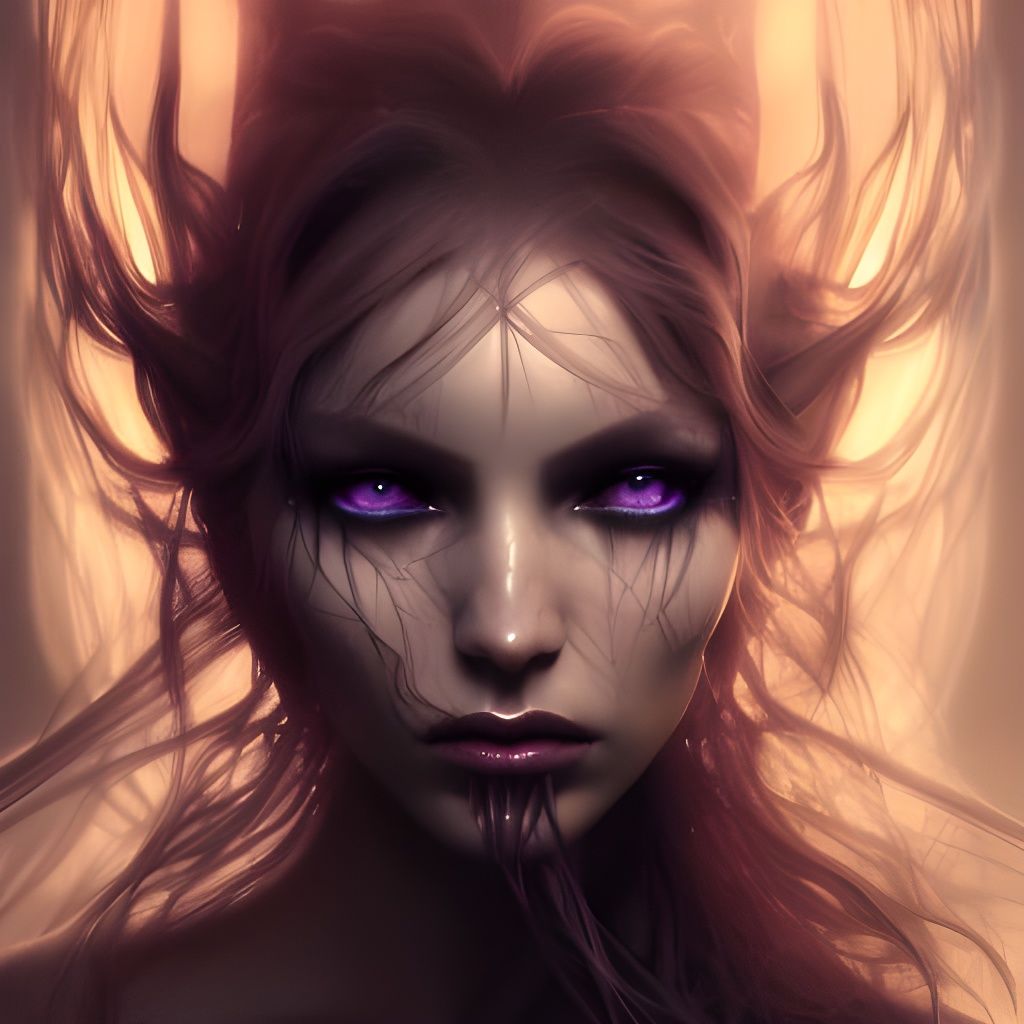 Gothic Biomechanical Fairy Portrait in Synthwave Style