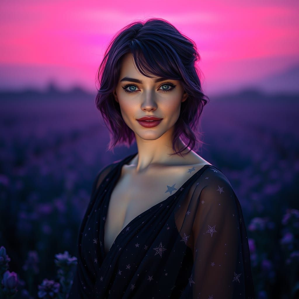 Majestic Purple Sunrise Amidst Amethyst Geodes