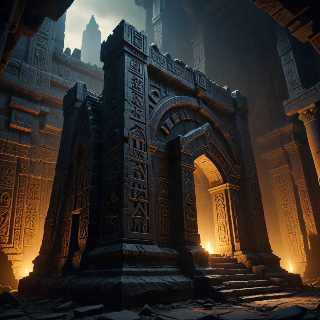 The colossal, foreboding Temple of Destruction, its jagged s...