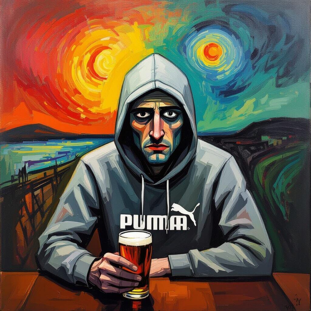 Existential Anguish: Expressionist Painting in Style of Munc...