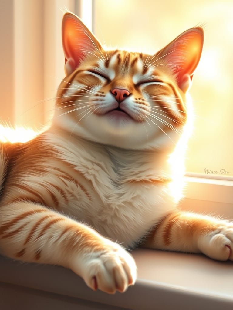 Whimsical Feline in Serene Bliss