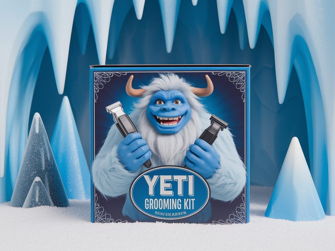 Exquisite Fantasy Yeti Grooming Kit Box in Icy Shop