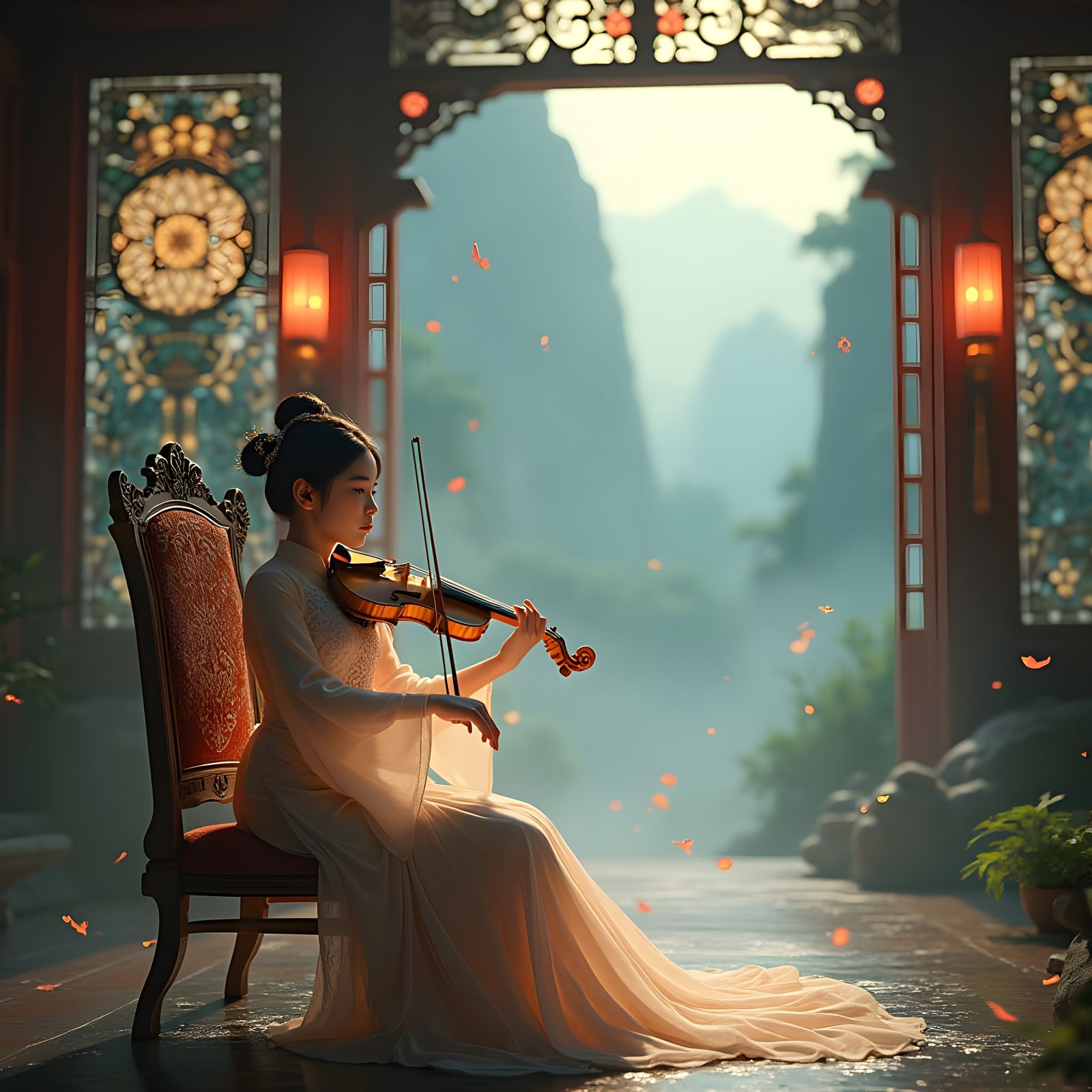 Chinese Girl Shines on Stage in Vibrant Fantasy Concert