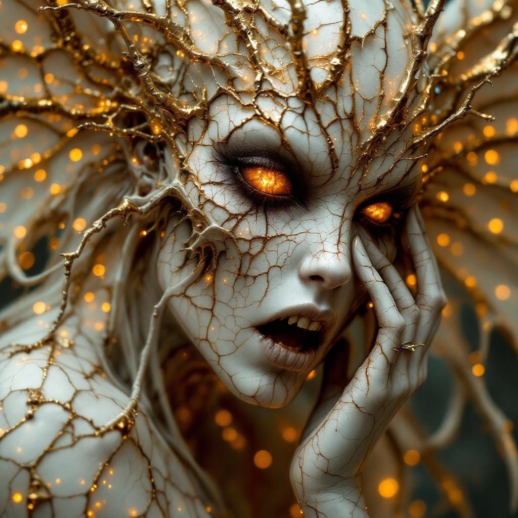 Cracked Porcelain Fairy: A Dark Fantasy Monster