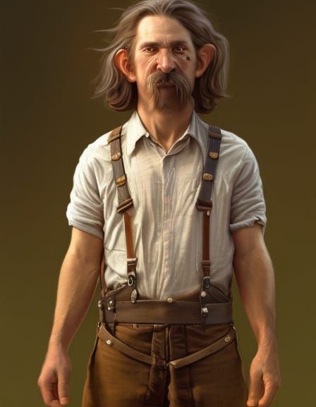 Halfling Druid Portrait with Handlebar Mustache