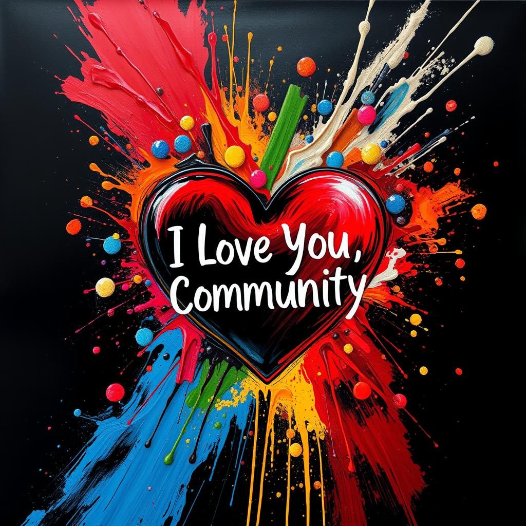 Vibrant Abstract Splash Art with Heart