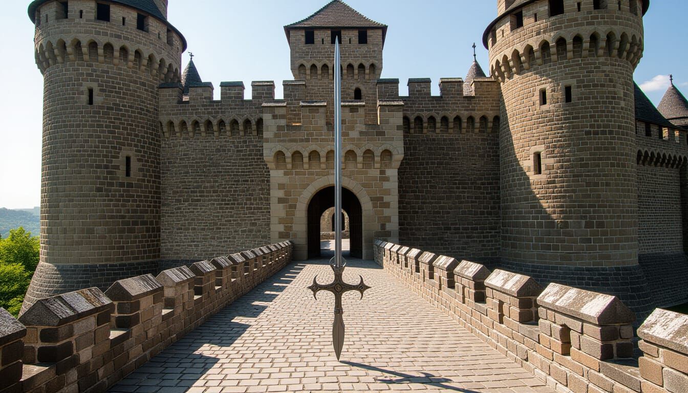 Spear of Destiny in Ancient Medieval Castle