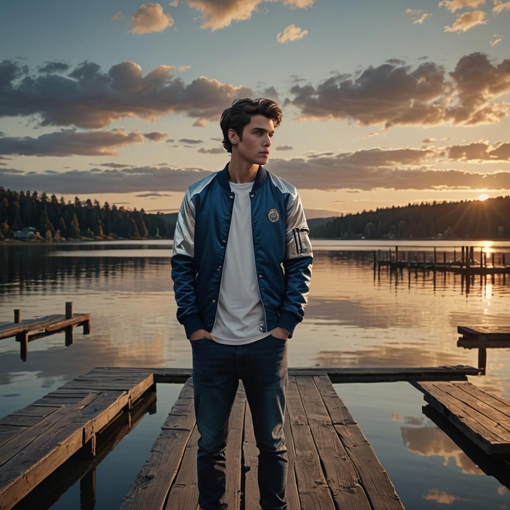 Serene Sunset: Matte Painting of James McNeil on Pier