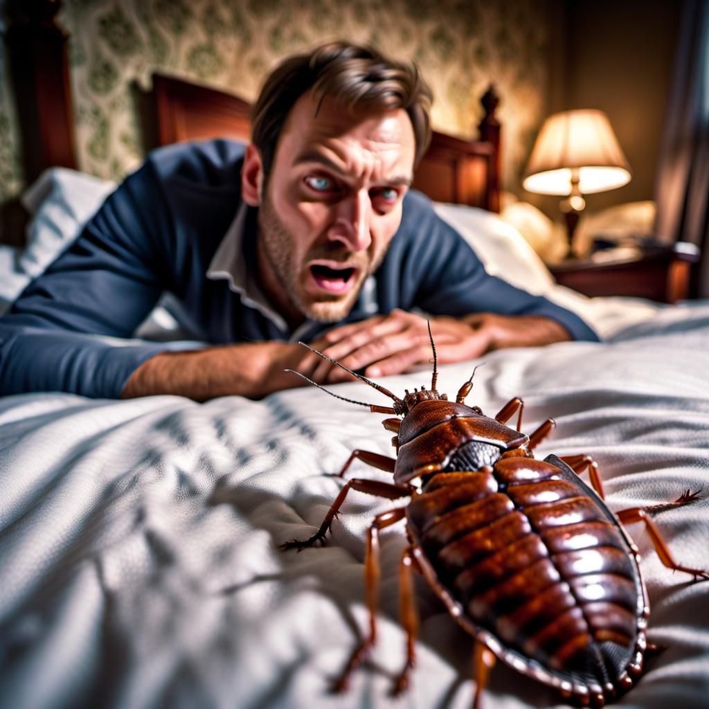 Giant Bedbug Attack: Hyperrealistic Digital Art