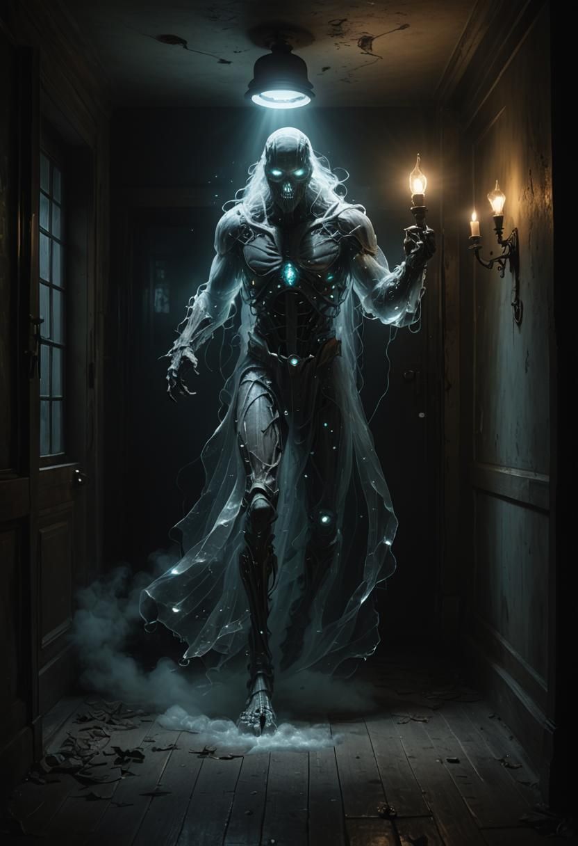 Ethereal Female Spirit Drifting in Mystical Light