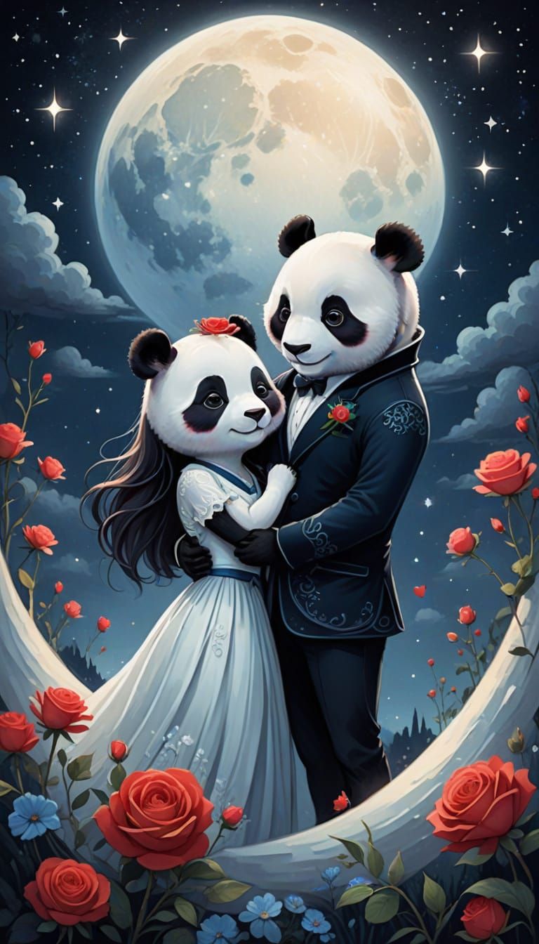 A cute cartoon style illustration of a cute couple lovers of...