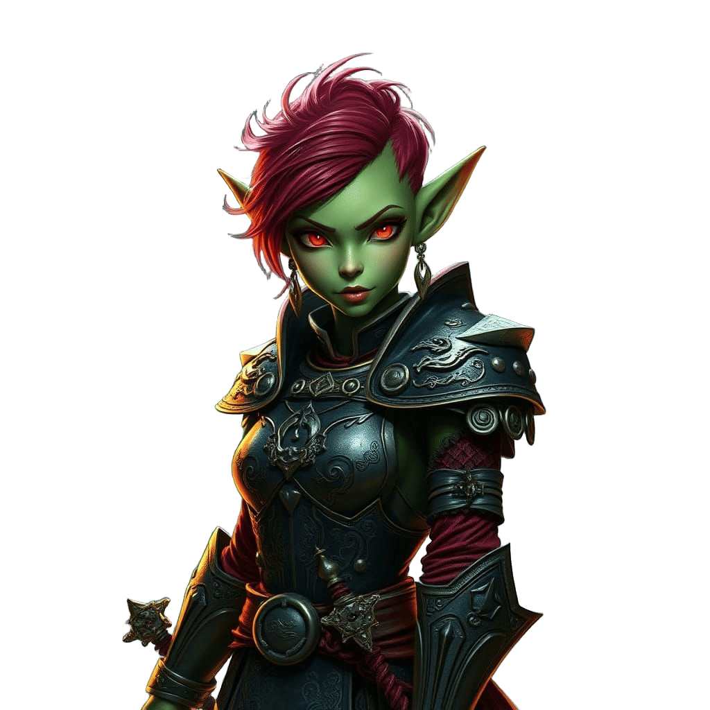 Majestic Jade-Skinned Goblin Paladin Ventures into Ancient D...