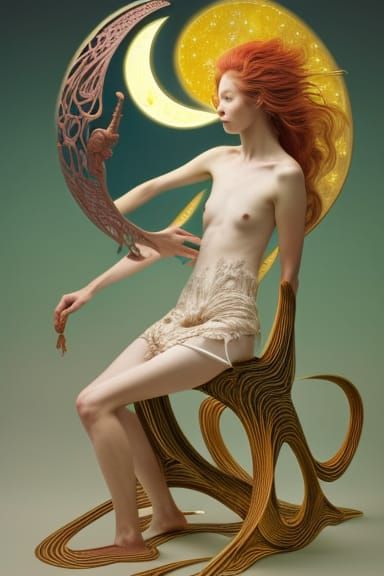 Surreal Sun and Moon Chair Fairytale Illustration