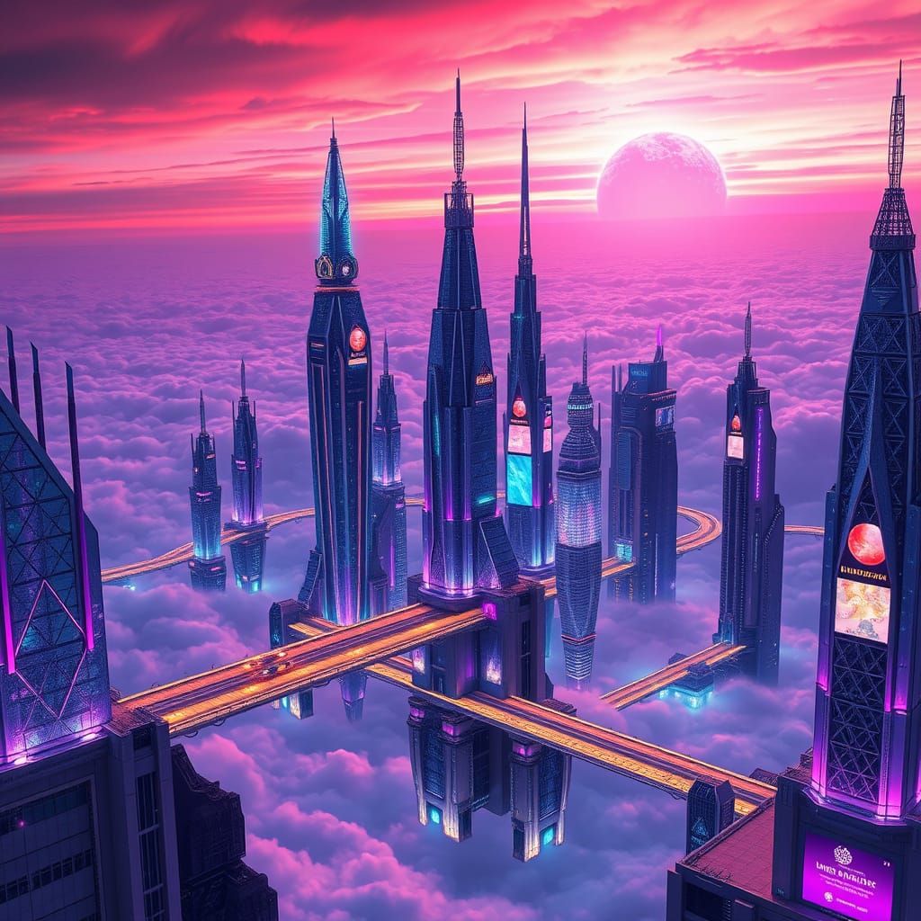 Cyberpunk Metropolis Blends Futurism and Wonder