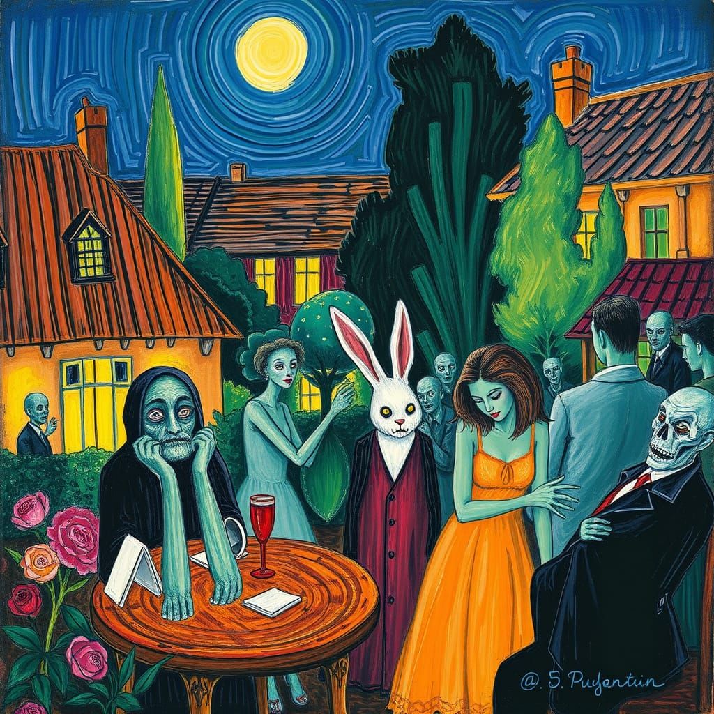 Serene World Transformed by Zombie Prom Night Art