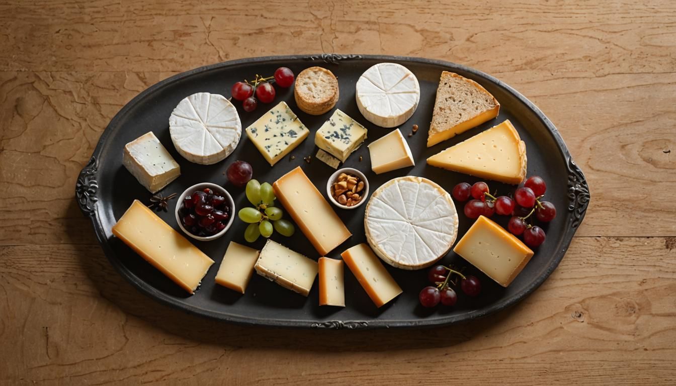 Assorted French Cheeses Plate Still Life