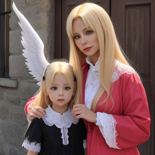 A Demon, Angel, and Child Together