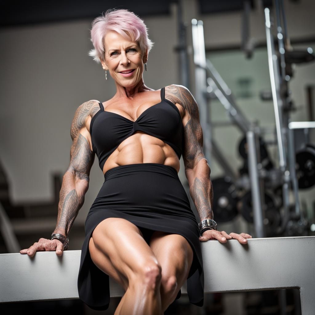 Jamie Lee Curtis as Bodybuilder in Professional Photo