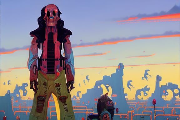 Futuristic Fairycore Monster in Golden Hour