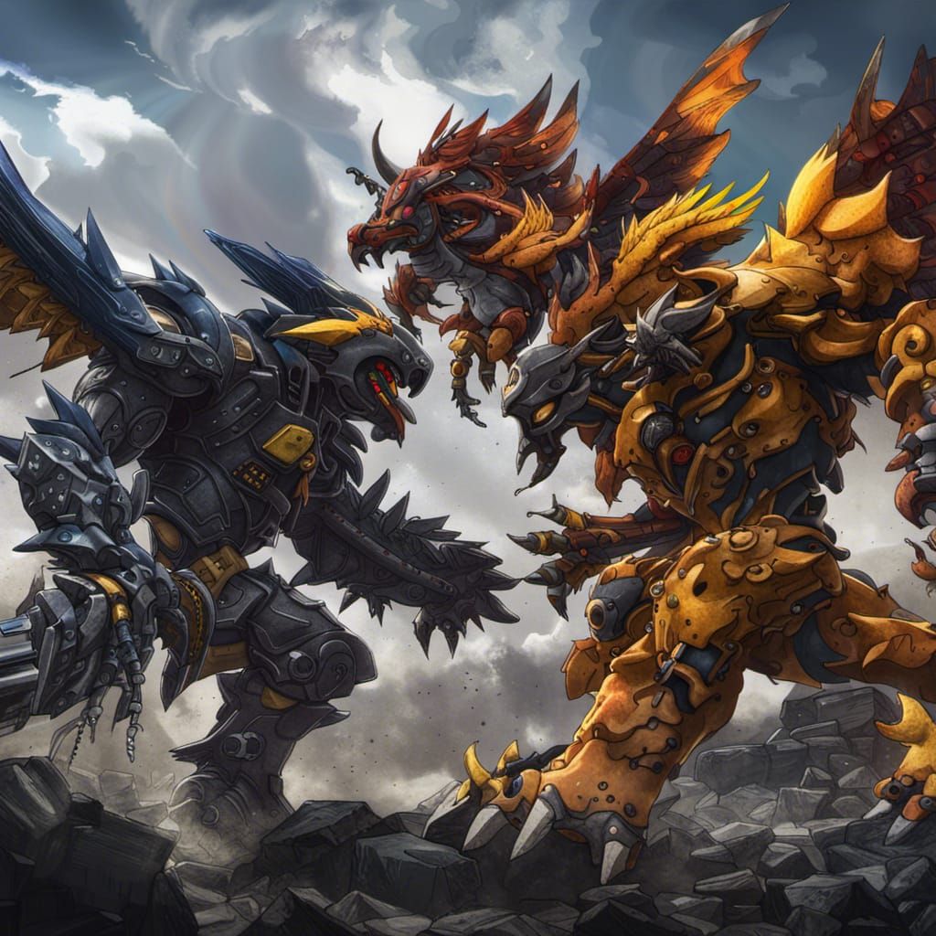 Epic BlackWargreymon Vs Wargreymon Battle