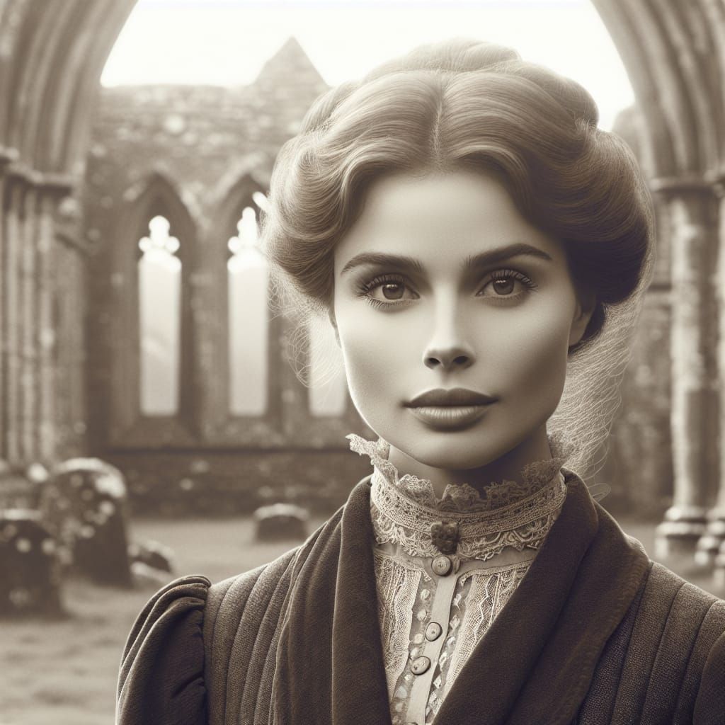 Victorian Woman Portrait in Sepia Tones