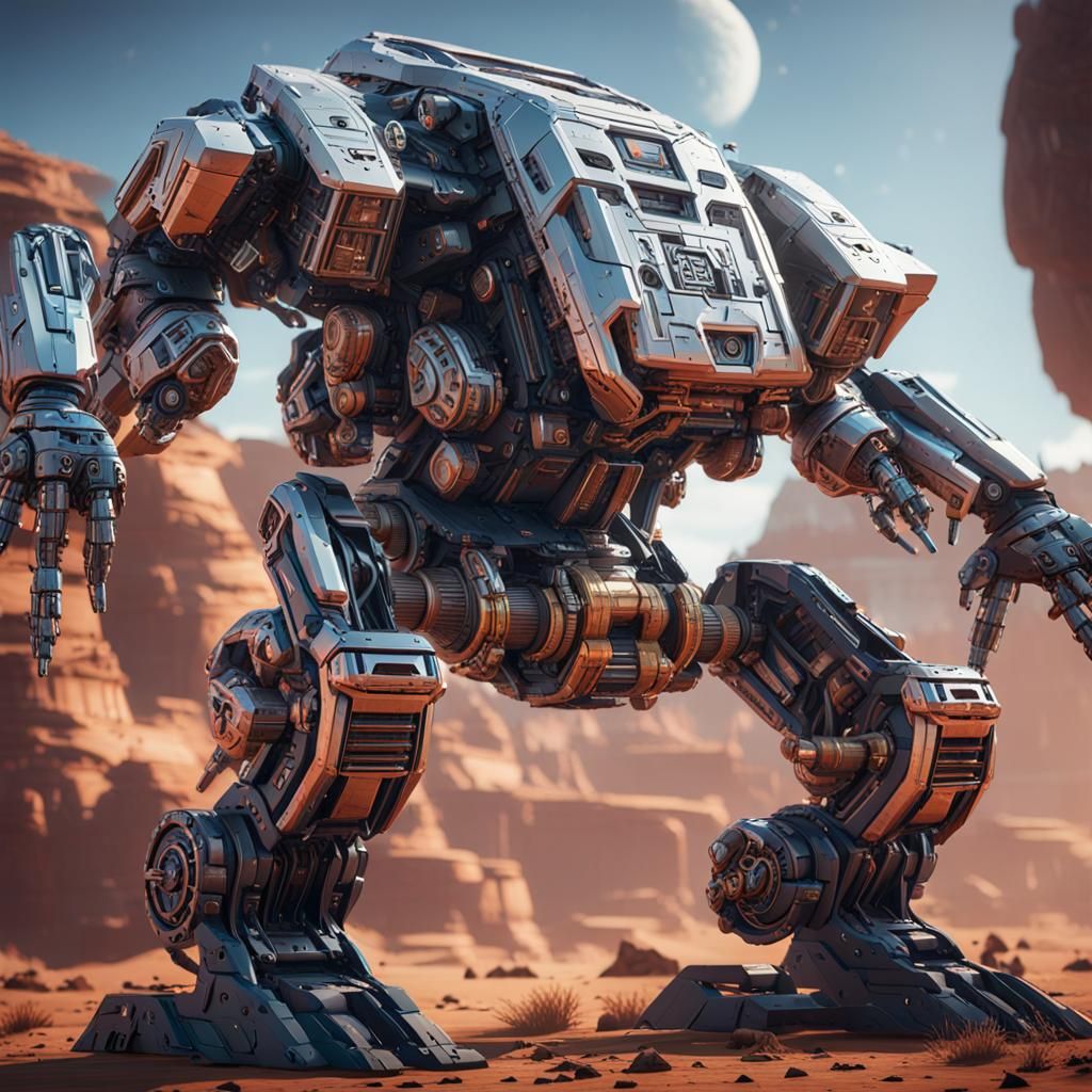 Futuristic Native American Mech in 8K Resolution