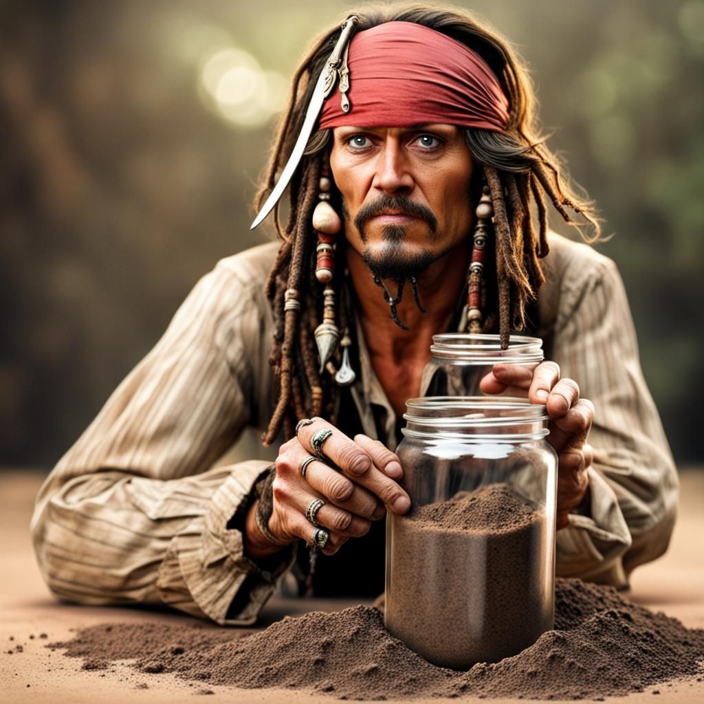 Realistic Jack Sparrow and Jar of Dirt