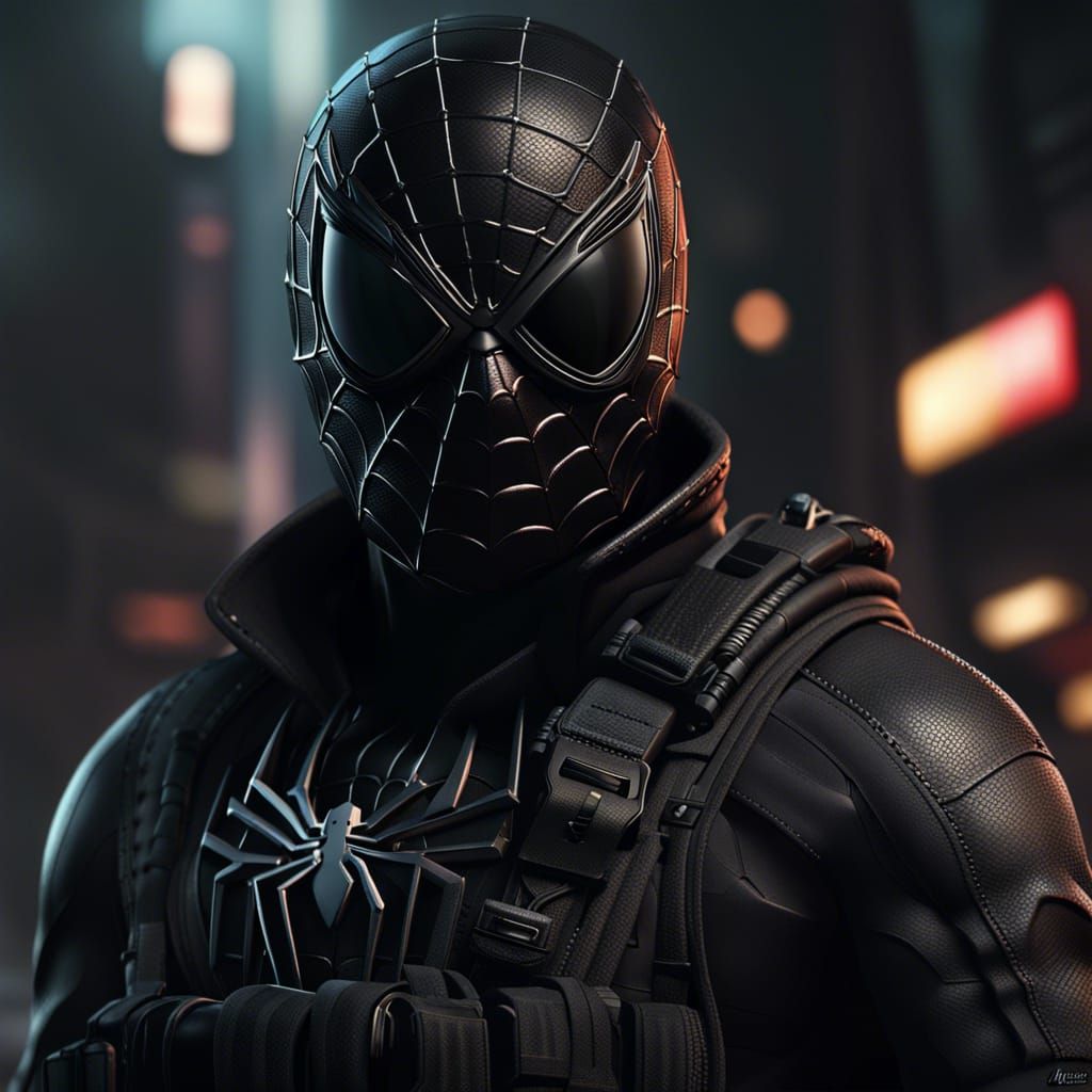 Spider Man Stealth Suit, apprentice of the Punisher or Agent Rainbow (R6)