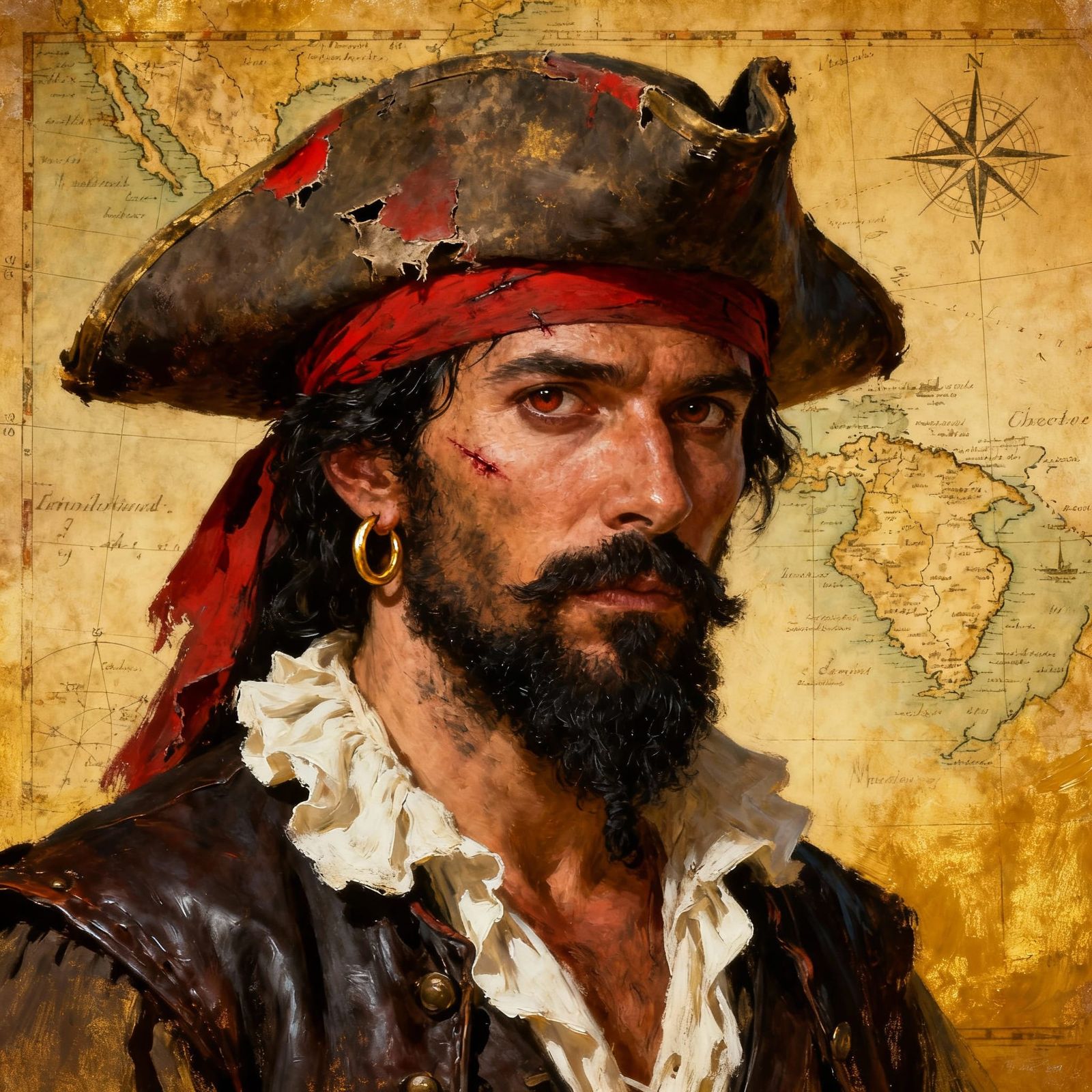16th Century Pirate Captain Portrait