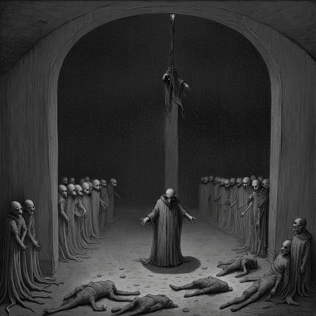 Nightmarish Cosmic Landscape in Surreal Horror Style