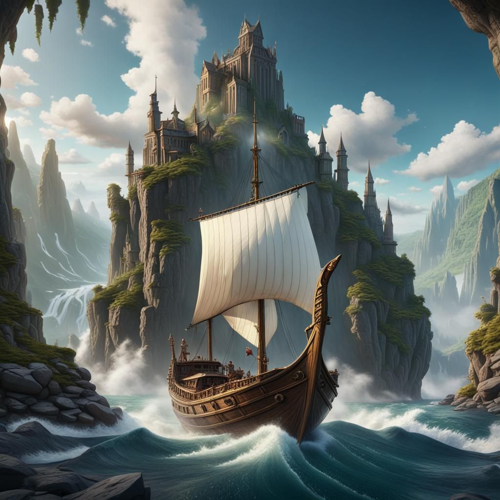 Sailing to Valhalla: Detailed Matte Painting