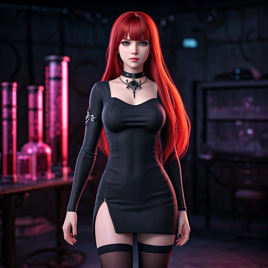 Dark Laboratory Goddess in Anime-Inspired 8k Art