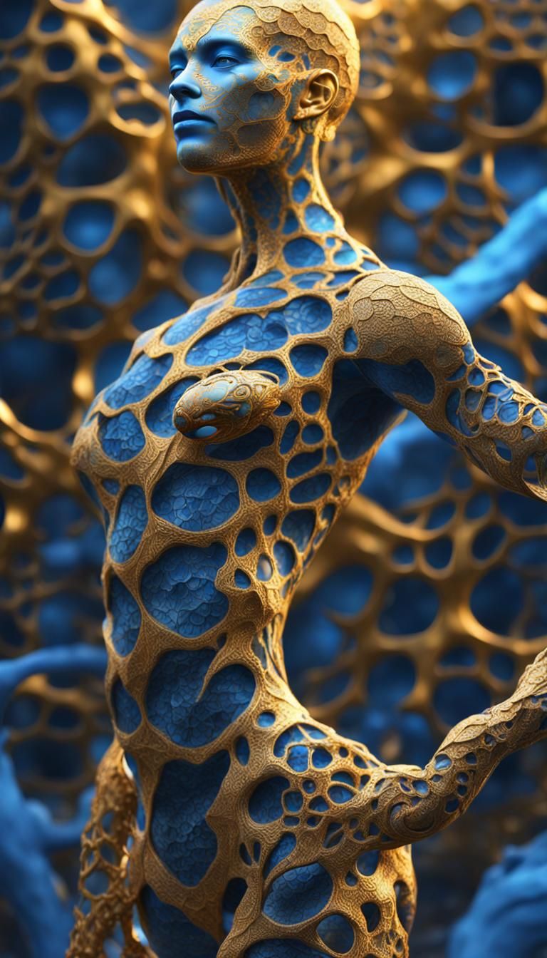 Bioluminescent Humanoid in Urban Environment