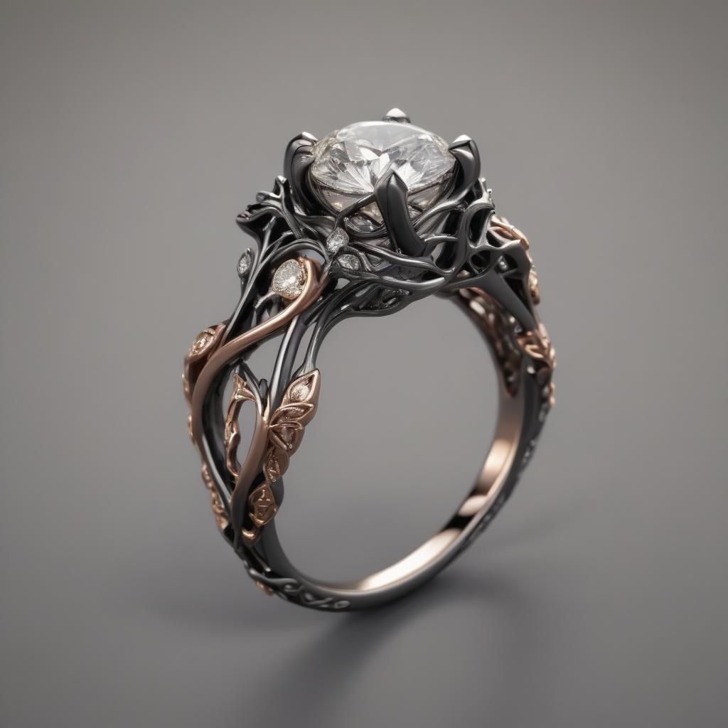 Unique Diamond Engagement Ring with Organic Design