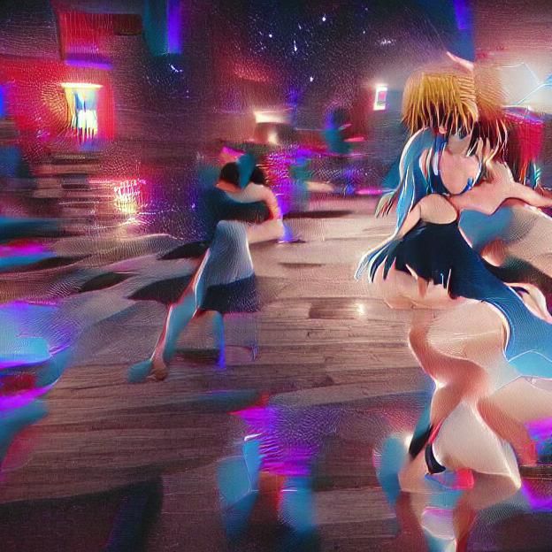 Anime 3D Midnight Dancing Scene in 8K