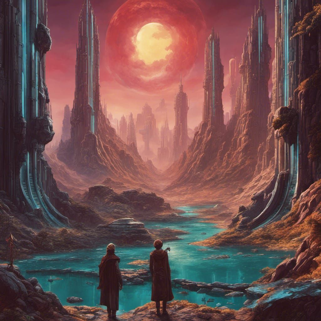 Retro Sci-Fi Book Cover Art in 1970s Style