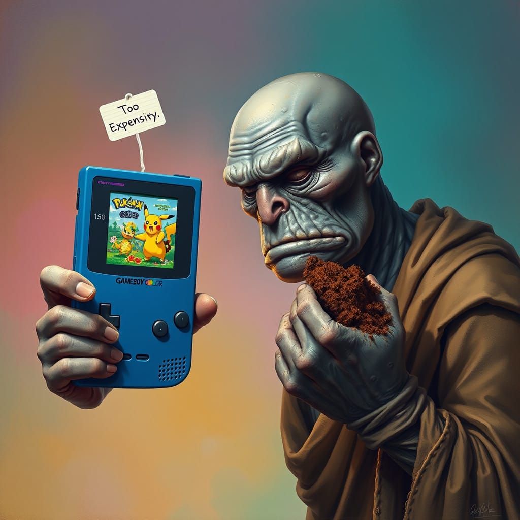 Mole Man's Retro Gaming Regret in Pixelated 16-Bit Style